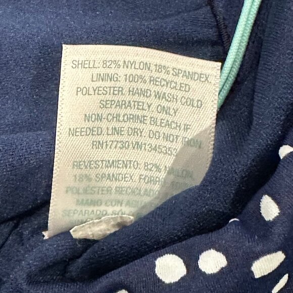 Kona Sol Navy Blue Polka Dot One-Piece Swimsuit, Size Medium (8-10) - Picture 7 of 9